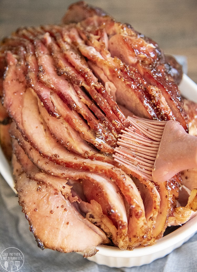 Holiday ham with honey mustard glaze
