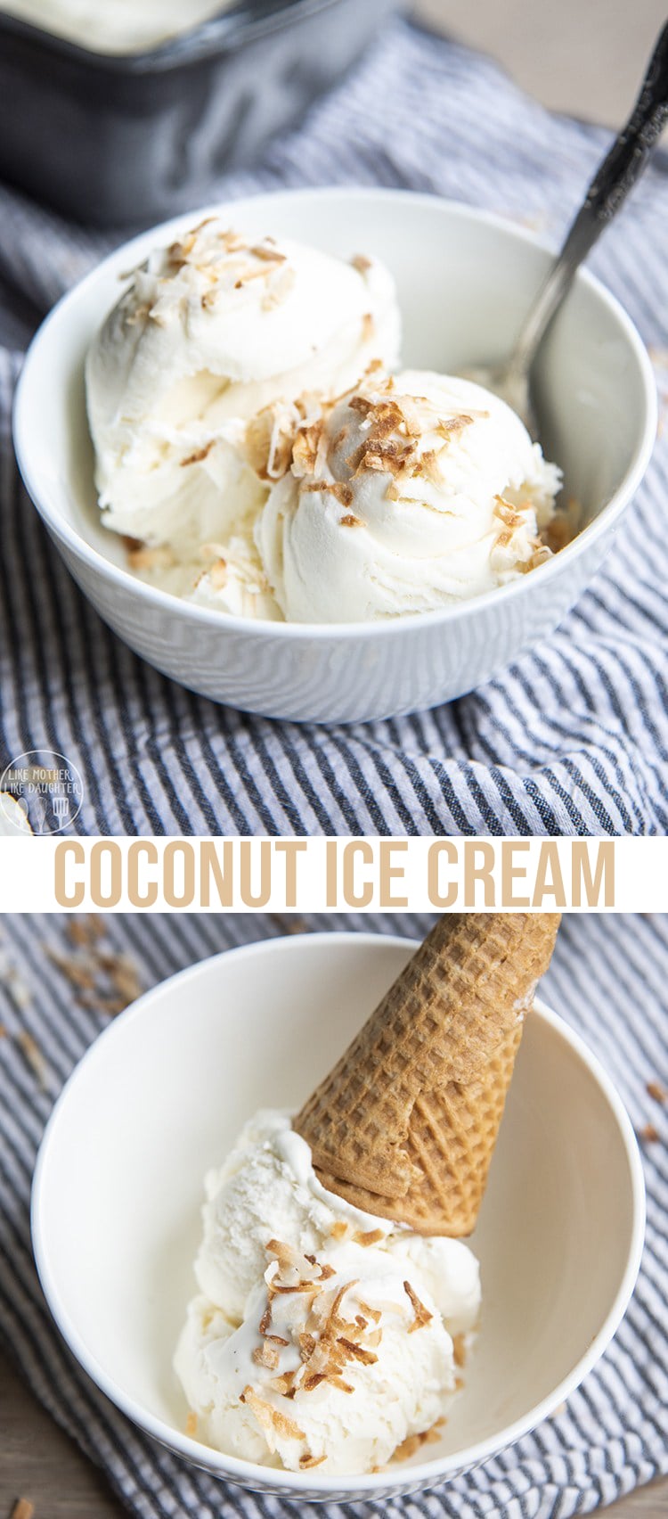 This coconut ice cream is so creamy, refreshing, sweet and delicious! It's only 4 ingredients, and has the perfect rich coconut flavor!