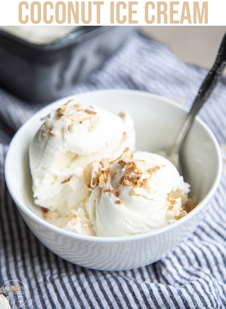 This coconut ice cream is so creamy, refreshing, sweet and delicious! It's only 4 ingredients, and has the perfect rich coconut flavor!