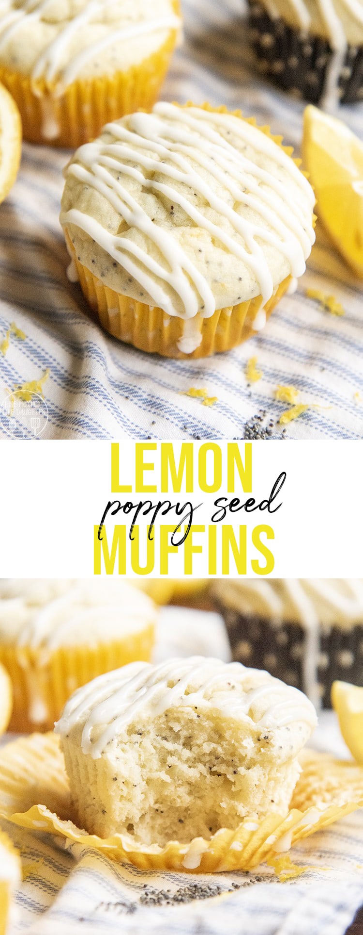 These lemon poppy seed muffins taste just like you'd get from a bakery, with a tender, moist, lemon muffin, topped with the best tangy lemon glaze.