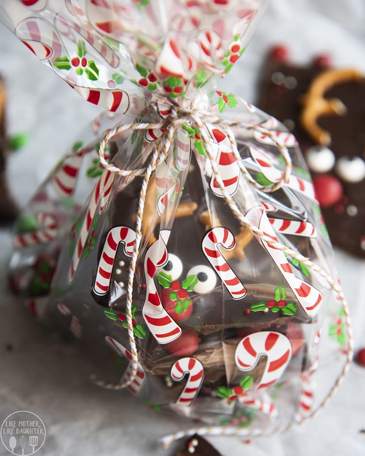 Chocolate Bark decorated to look like reindeers!