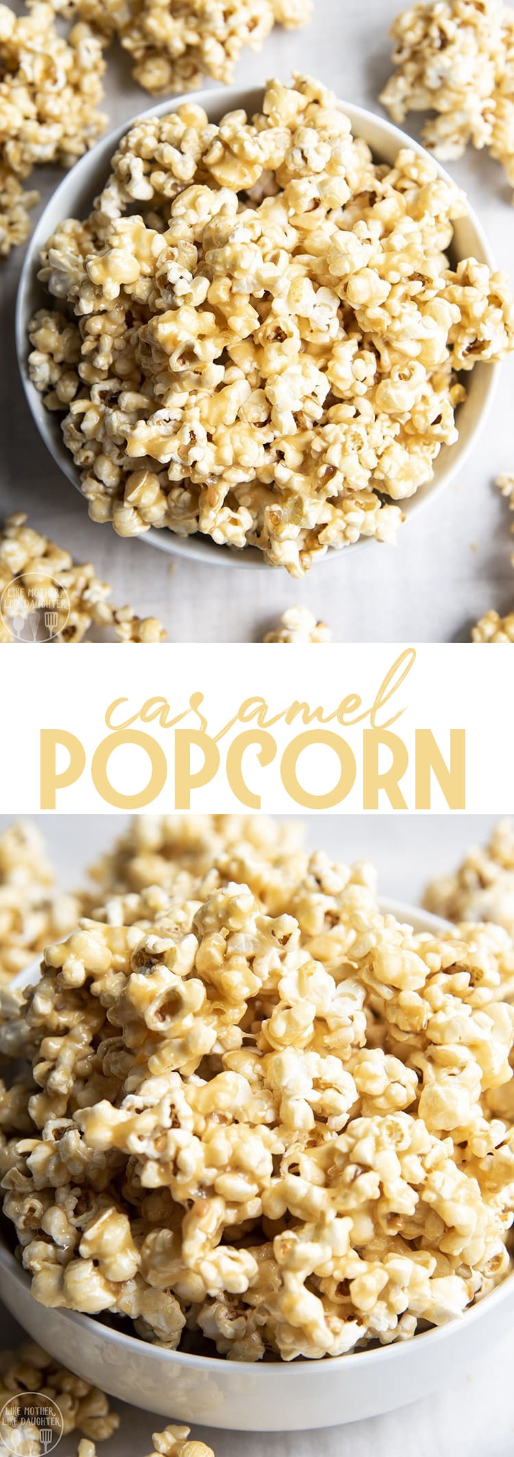 This gooey caramel popcorn is the best, with a super easy microwavable caramel coating, you won't be able to resist going back for more!