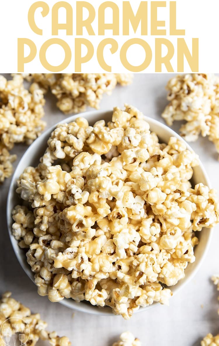 This gooey caramel popcorn is the best, with a super easy microwavable caramel coating, you won't be able to resist going back for more!