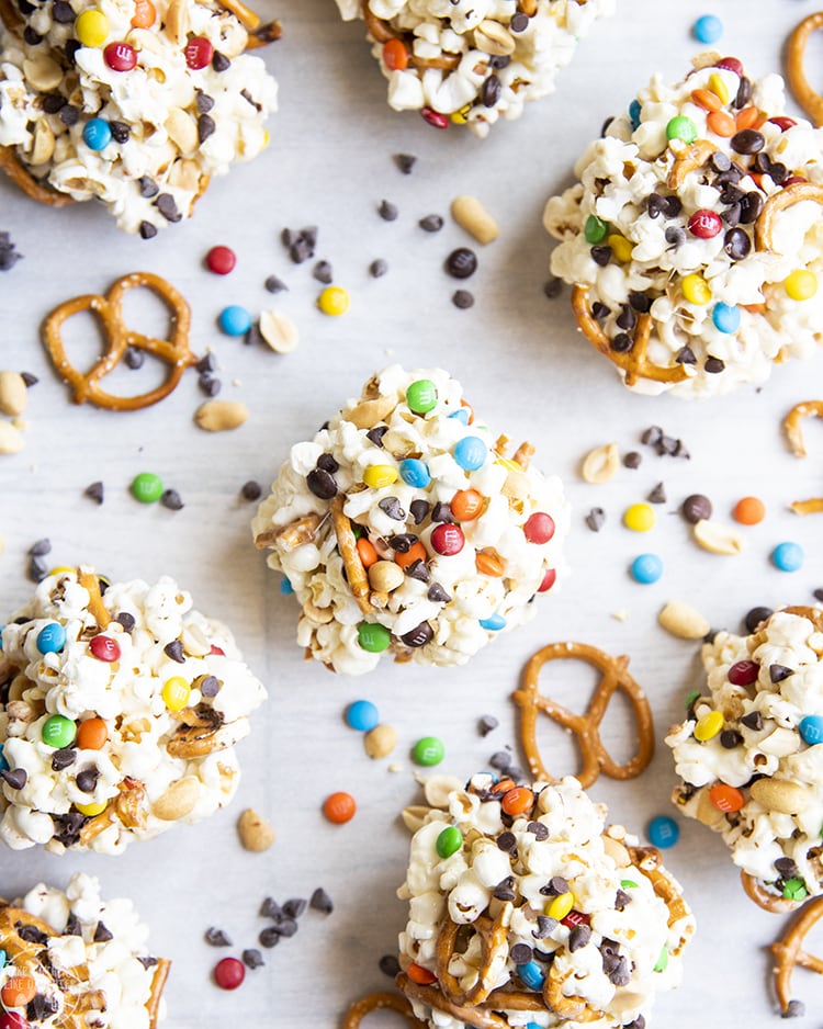 Sweet and Salty Marshmallow Popcorn Balls