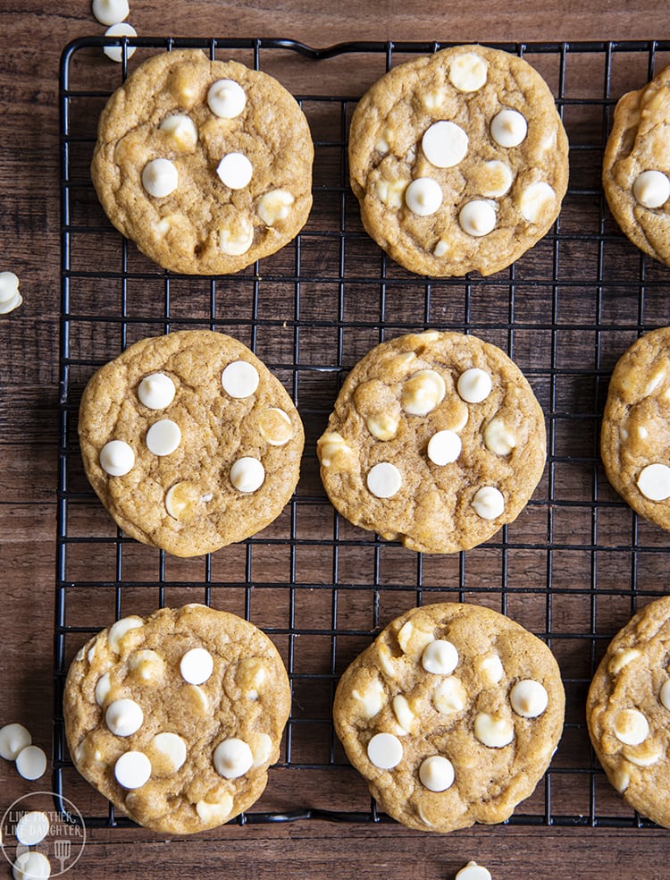 Chewy Pumpkin Cookies with white chocolate chips