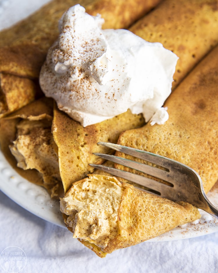 Pumpkin Crepes are the perfect fall breakfast!