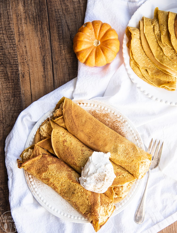 Pumpkin Crepes with Pumpkin Cheesecake Filling