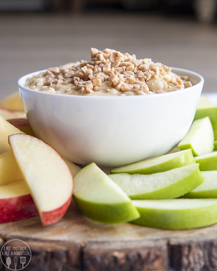 Toffee Dip served with apple slices
