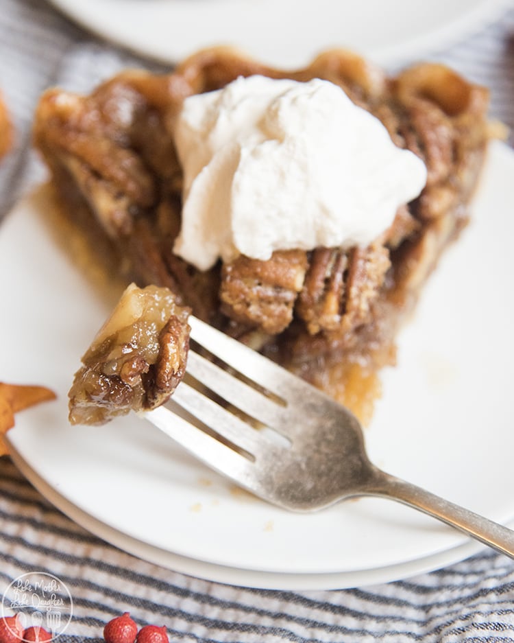Pecan pie with whipped cream on top!