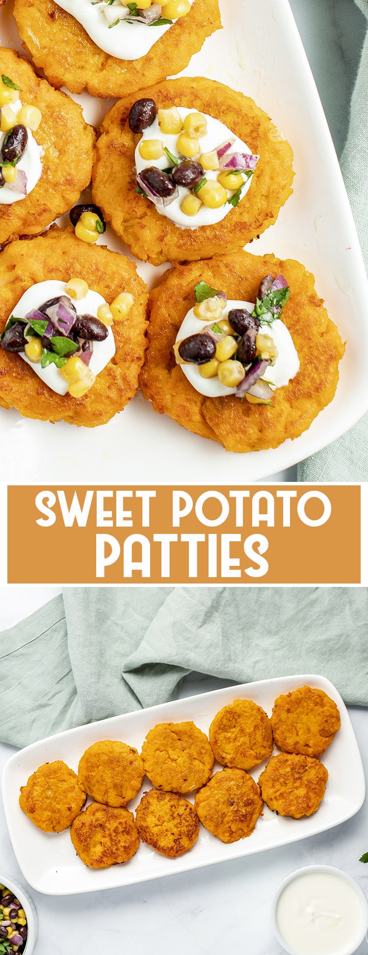 These sweet potato patties are mashed into crispy flavorful patties, that are perfect for a vegetarian meal or side dish.