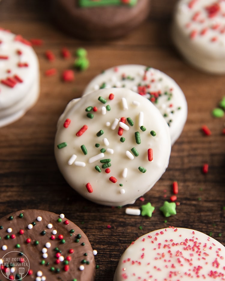 Chocolate Covered Oreos for Christmas parties