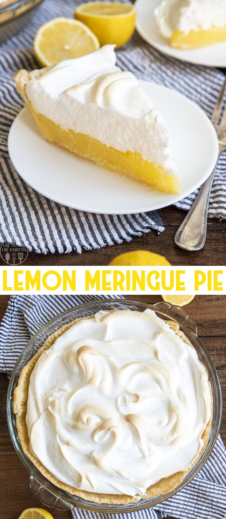This Lemon meringue pie is the best with a sweet and tart lemon custard filling topped with the best fluffy lightly browned meringue.