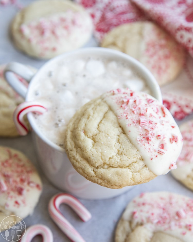 Sugar Cookies with Peppermint and White chocolate
