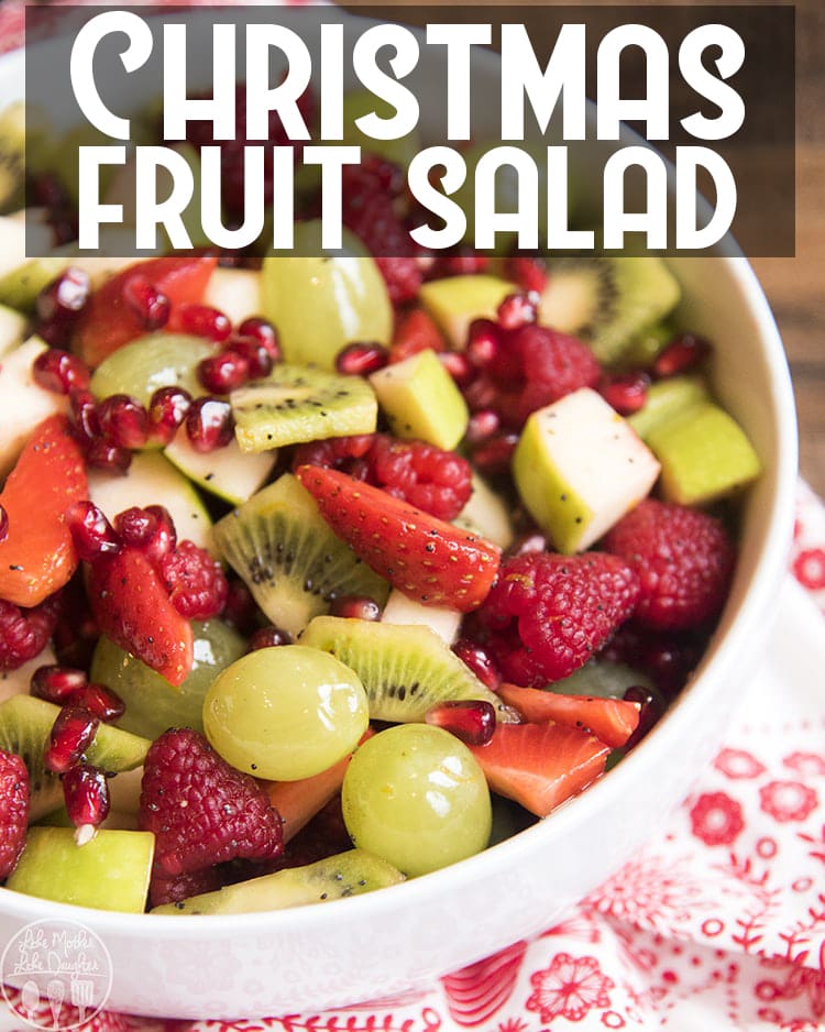 This Christmas Fruit salad is the perfect combination of red and green fruits, and is perfect for a Christmas dinner or holiday party!