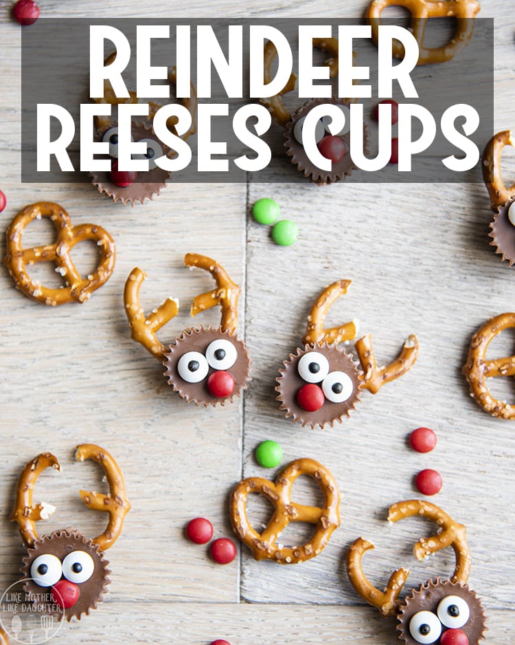 These Reindeer Reese's Cups are the cutest holiday treats! They are so easy to make, and are the perfect sweet and salty treat.