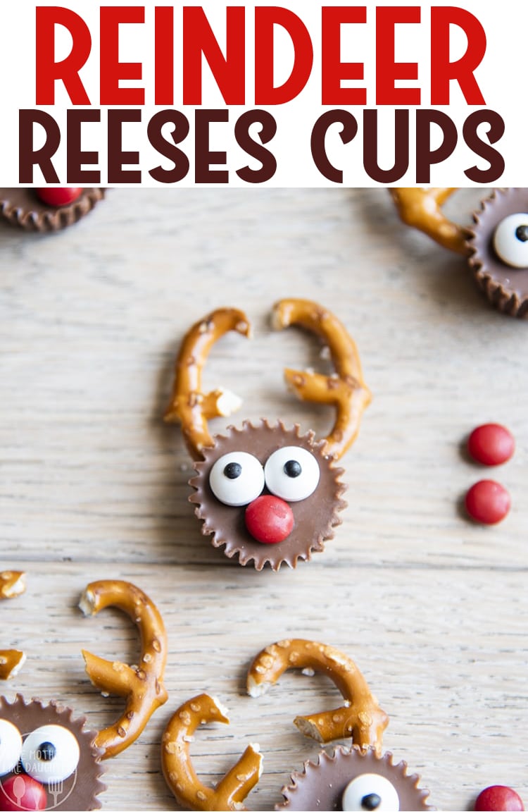 These Reindeer Reese's Cups are the cutest holiday treats! They are so easy to make, and are the perfect sweet and salty treat.