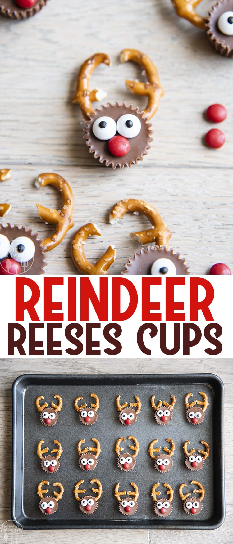 These Reindeer Reese's Cups are the cutest holiday treats! They are so easy to make, and are the perfect sweet and salty treat.