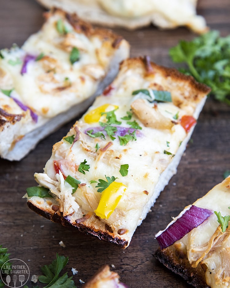 Chicken Alfredo French Bread Pizza