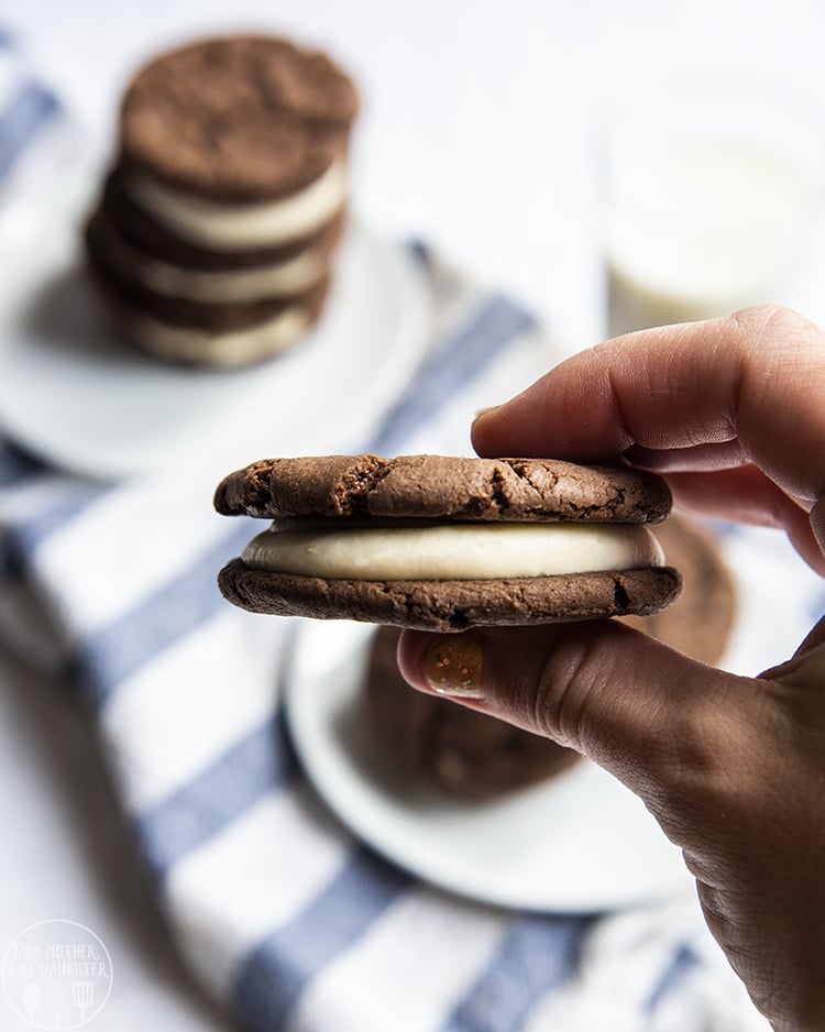 Homemade Oreos made with a cake mix