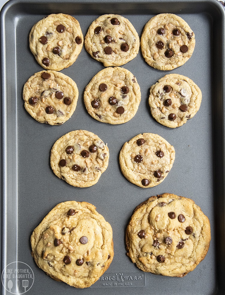 Toffee and chocolate chip cookies