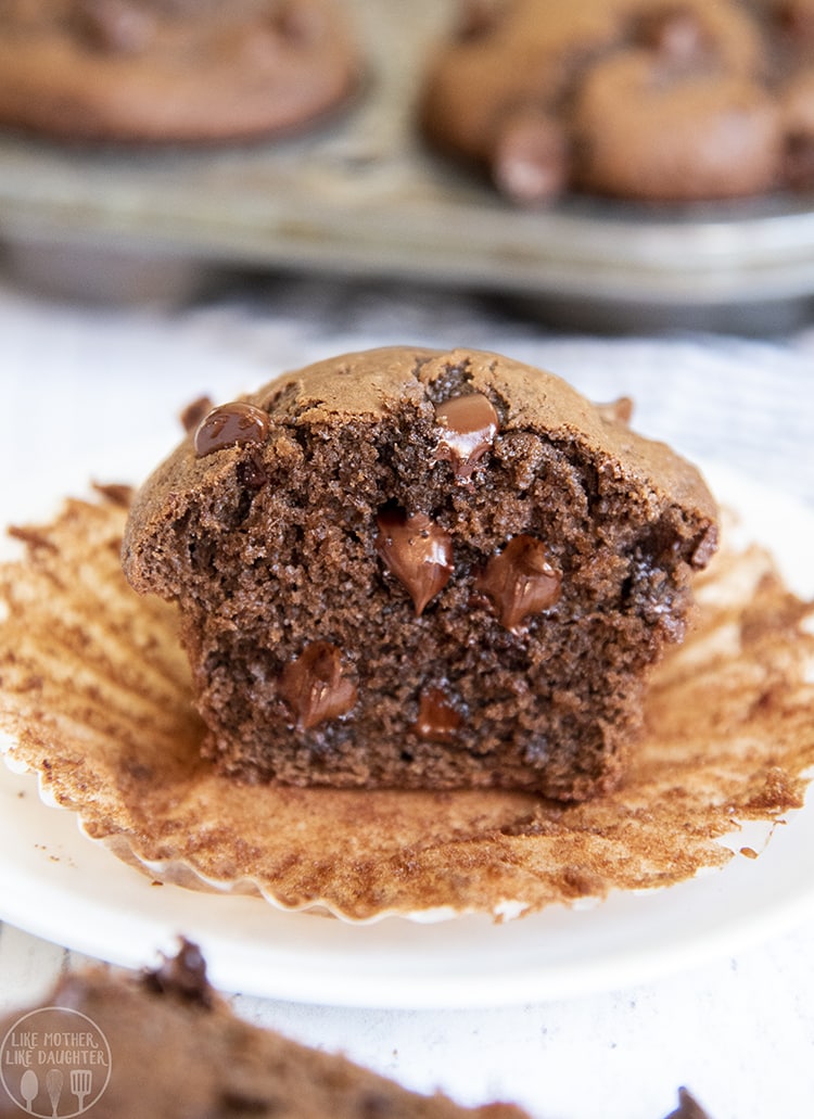 The middle of a moist chocolatey chocolate muffin