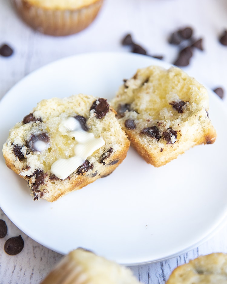 Chocolate Chip Muffin with butter