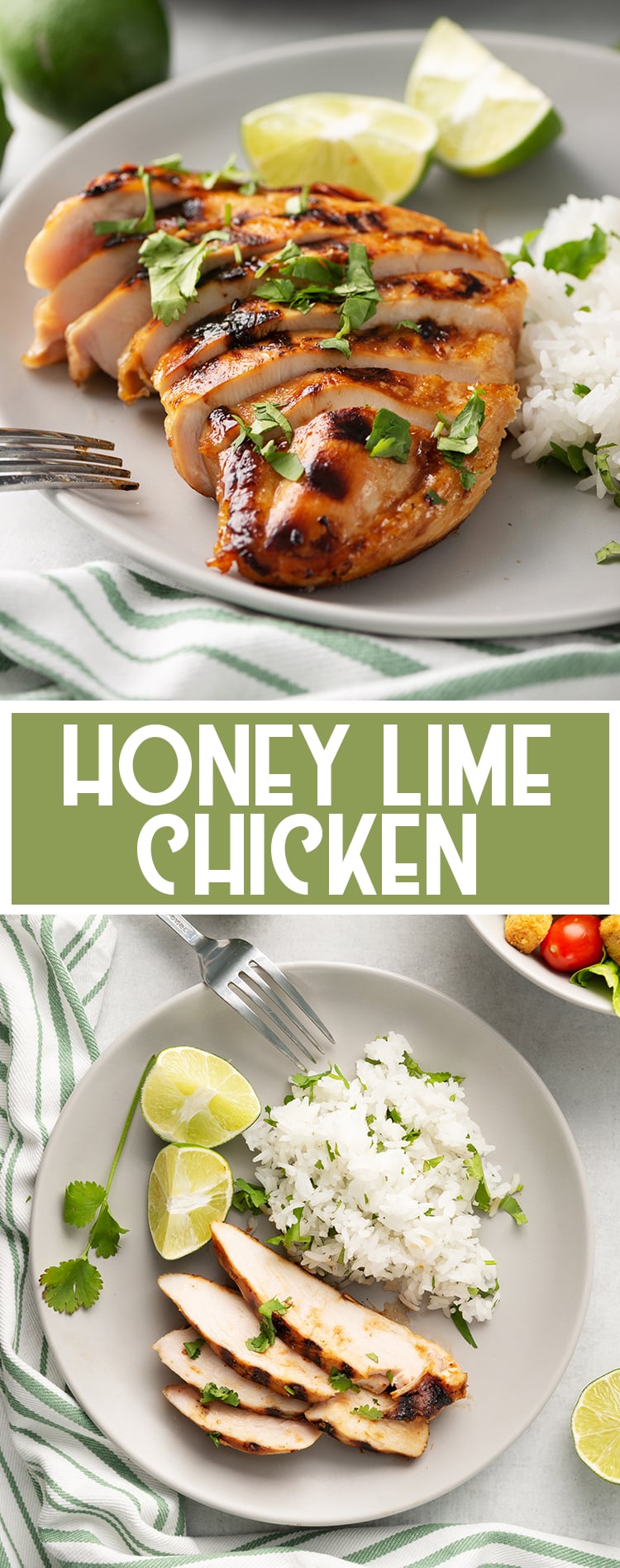 Grilled Honey Lime Chicken with text overlay for pinterest