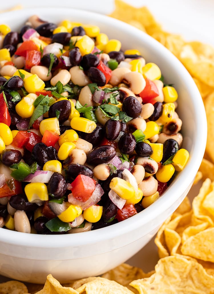 A close up of cowboy caviar in a bowl.