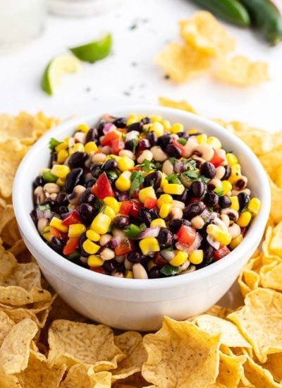 Texas Caviar with beans and corn in a bowl.