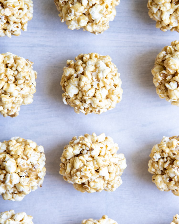 Rows of popcorn balls