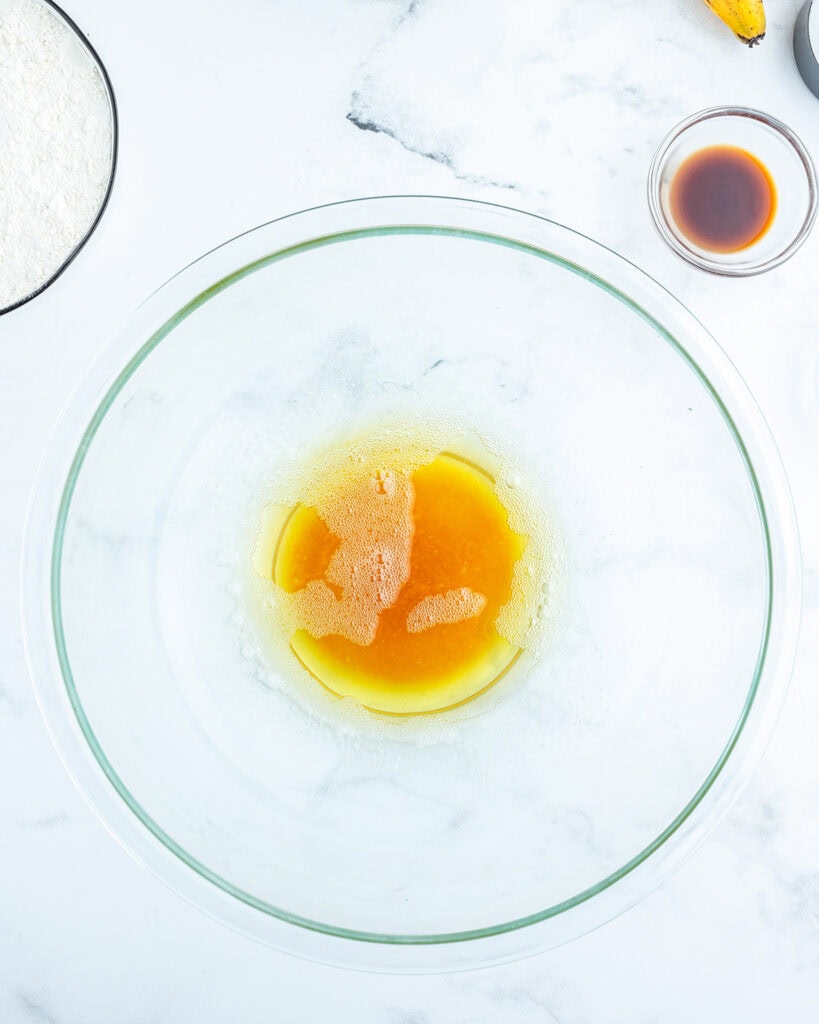 A bowl of browned butter. 