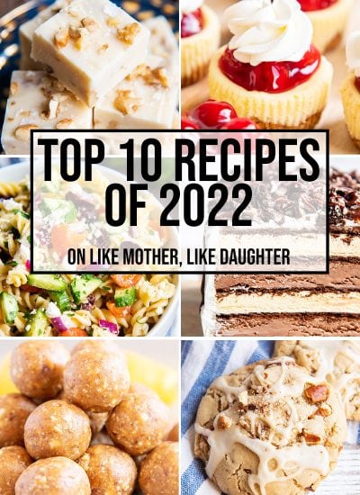 A collage of 6 of the most popular recipes from 2022 on the website LMLD.org.