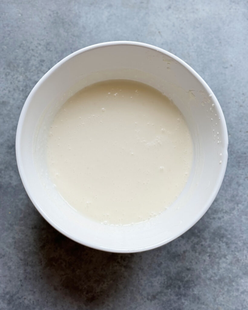 A bowl of heavy cream.