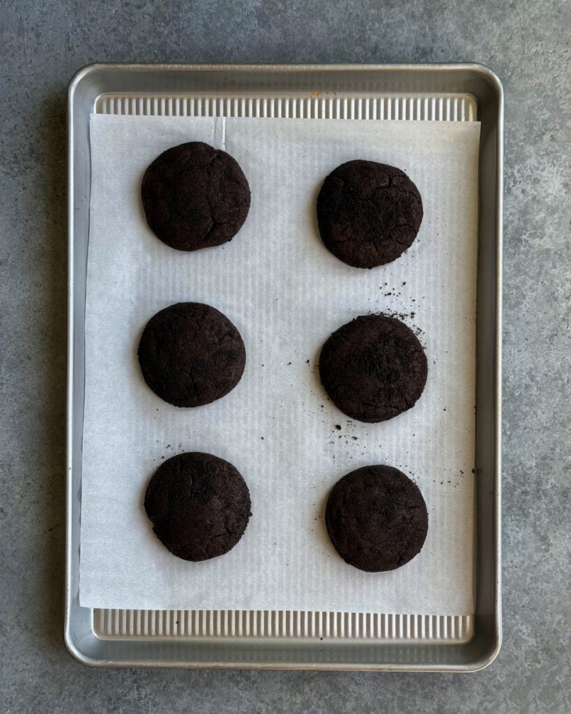 Chocolate cookies covered in Oreo crumbs.
