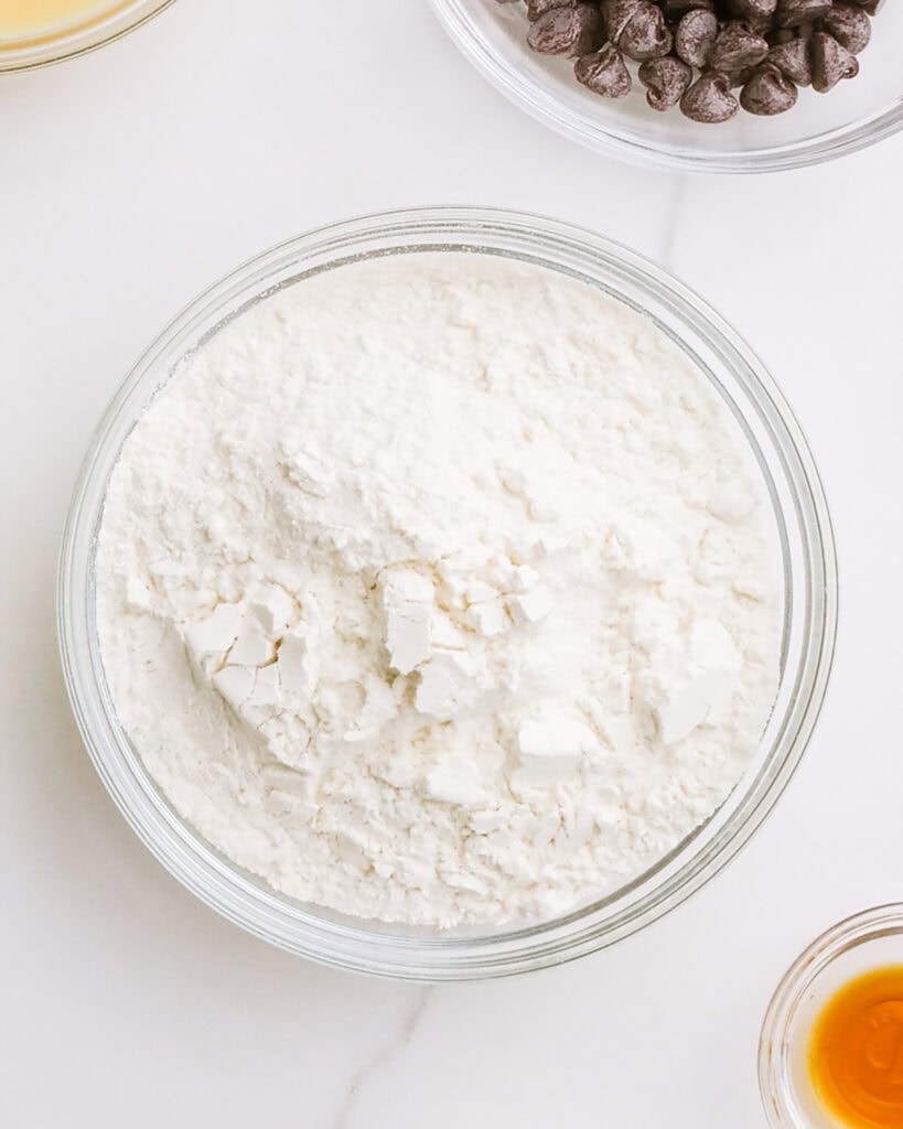 A bowl of flour. 