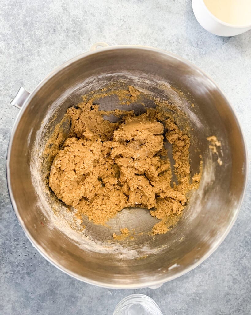 Graham cracker flavored cookie dough in a bowl.