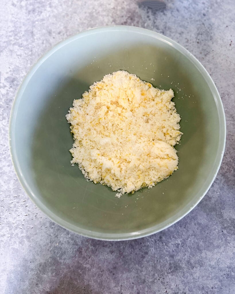 Lemon sugar in a bowl.
